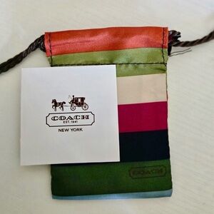 Coach Legacy Satin l Striped Dusty with Coach Card Insert